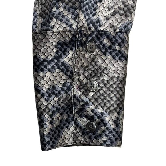 GENDER BIAS Women's Silk Ruffle Blouse Sz Small Snake Print Long Sleeve Mob Wife - Picture 5 of 12